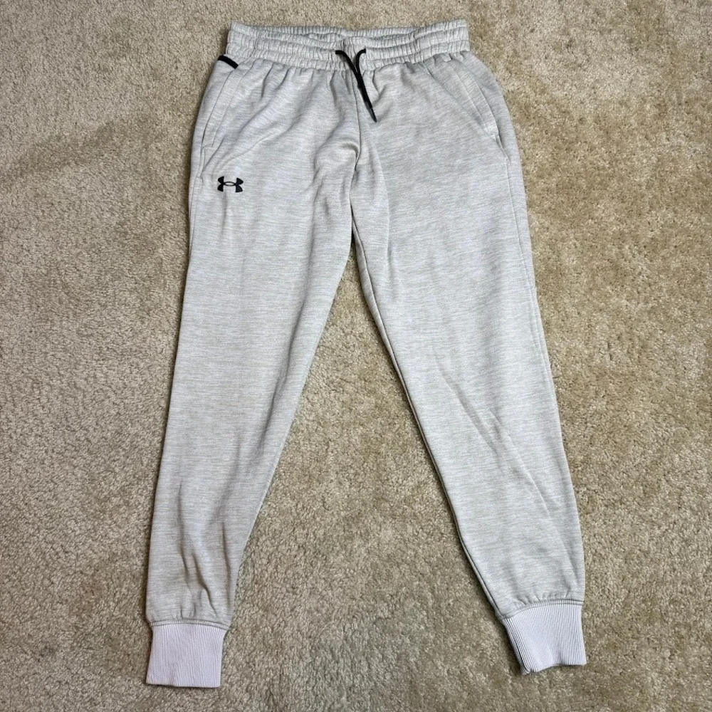Under Armour Mens Gray Heathered Loose Fit Fleece Jogger Sweatpants Medium MD